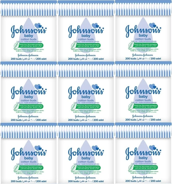 Johnsons Baby Kulak Temizleme Çubuğu 200 Adet (9 Lu Set)