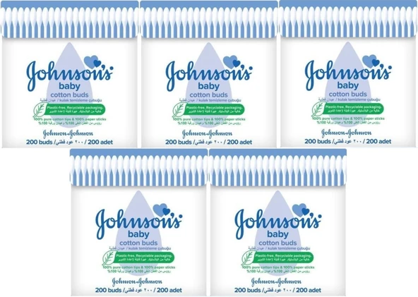 Johnsons Baby Kulak Temizleme Çubuğu 200 Adet (5 Li Set)
