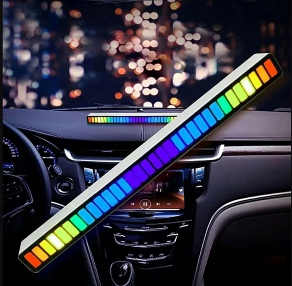 RGB Ekolayzer Çubuk Spectrum-Usb Kablolu-Sese Duyarlı-8 Modlu(1 ADET) - 2
