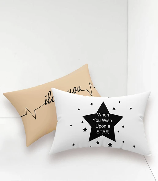 Upstyle 2li Yastık Kılıfı 50x70 cm Only Pano İlove Siyah-Sarı - Resim 2