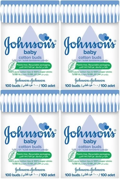 Johnsons Baby Kulak Temizleme Çubuğu 100 Adet (4 Lü Set) ürün görseli