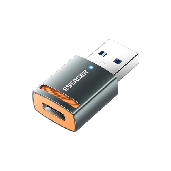 Coofbe Led Işıklı USB3.0 To Type-C Otg Dönüştürücü Adaptör, 5Gbps Veri Aktarım USB Type-C Dönüştürücü Adaptör