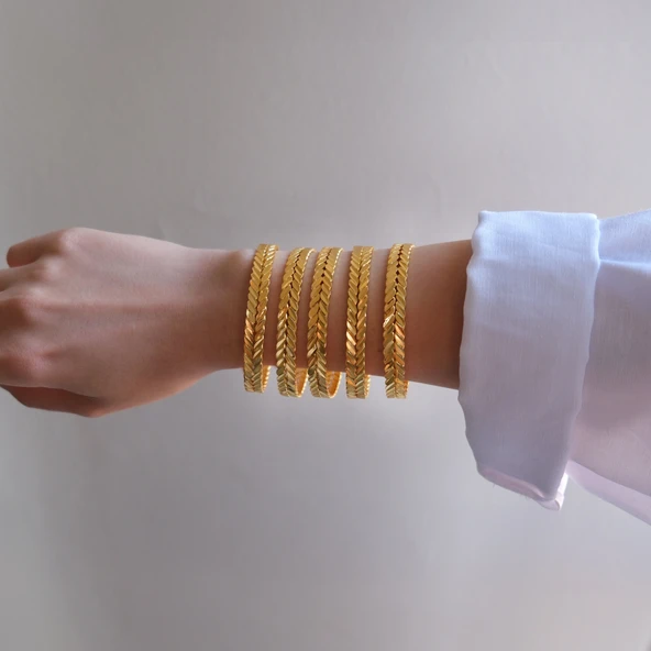 İmitasyon Başak Burma Bilezik 5 Adet BSET-102 - 2