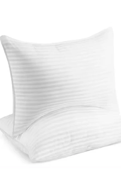 Evony 2 Adet Saten Pamuk Yastık Silikon Dolgu 1000 gram - 5