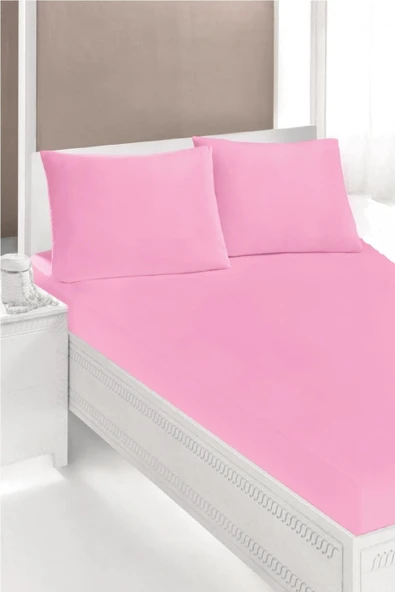 Altın Karma Çift Kişilik Ince Penye Lastikli Çarşaf 150x200 Cm 2 Adet Yastık Kılıflı