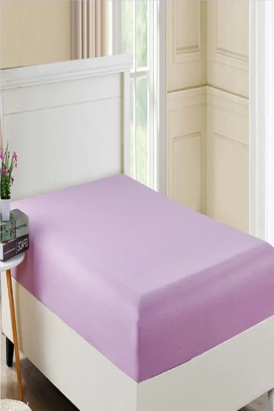 Evony Lastikli Pamuk Penye Çarşaf Lila 180x200 Cm