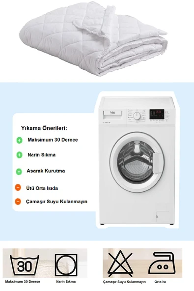 Divanev Kapitoneli Sıvı Geçirmez Alez 140x200 Cm Tek Kişilik Köşe Lastikli - 5