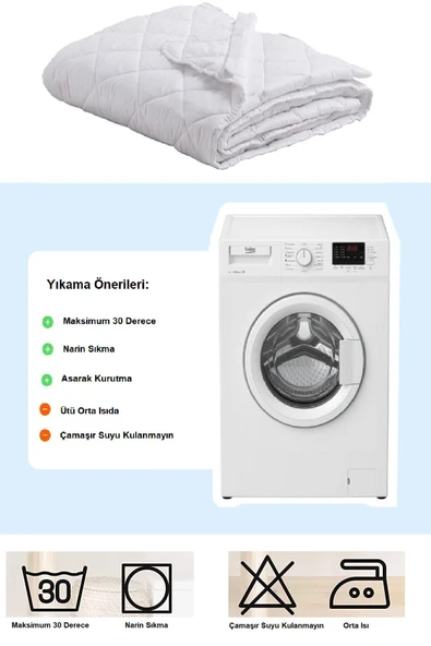 Divanev Kapitoneli Sıvı Geçirmez Alez 90x190 Cm Tek Kişilik Köşe Lastikli - Resim 5