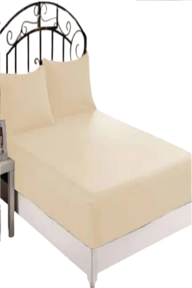 Altın Karma Çift Kişilik Ince Penye Lastikli Çarşaf 150x200 Cm 2 Adet Yastık Kılıflı