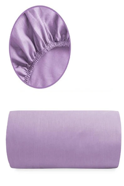 Evony Lastikli Pamuk Penye Çarşaf Lila 180x200 Cm - 5