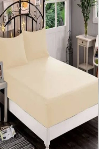 Altın Karma Çift Kişilik Ince Penye Lastikli Çarşaf 150x200 Cm 2 Adet Yastık Kılıflı - 6