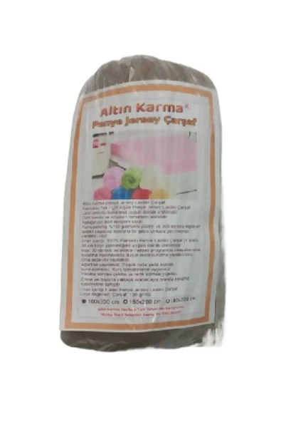 Altın Karma Jersey Penye Pamuklu 100x200 Cm Tek Kişilik Lastikli Çarşaf Açık Kahve - 2