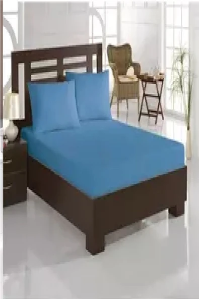 mycey Mavi Lastikli Streç Battal Boy Havlu Çarşaf 180x200 Cm - 2