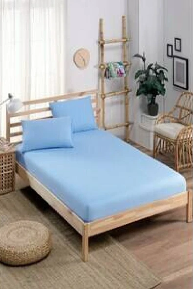 Altın Karma Çift Kişilik Ince Penye Lastikli Çarşaf 150x200 Cm 2 Adet Yastık Kılıflı - 5