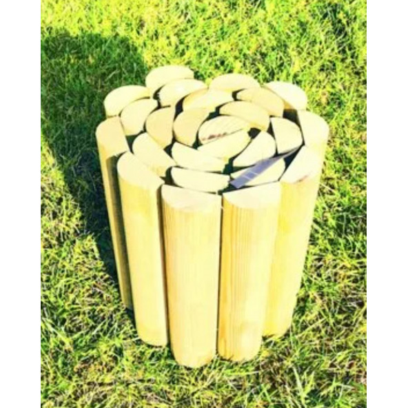 Ahşap Bordür Sebze Bahçesi Çiti 25x200 cm 6 cm Çap