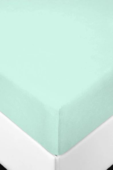 Evony Altın Karma Jersey Penye Pamuklu 100x200 Cm Tek Kişilik Lastikli Çarşaf Açık Yeşil - 2