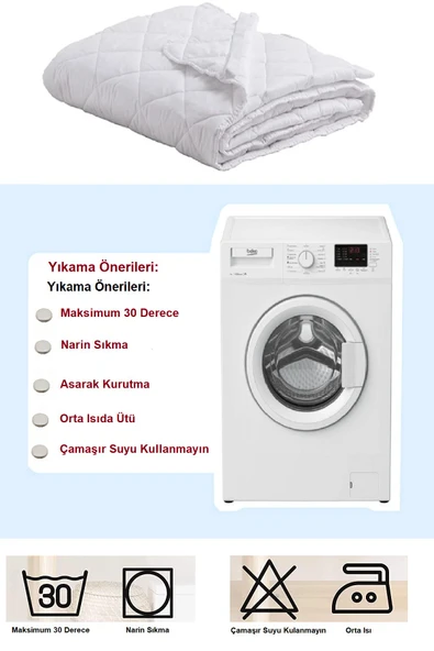 Altın Karma Kapitoneli Sıvı Geçirmez Alez 150x200 Cm Tek Kişilik Köşe Lastikli - Resim 5