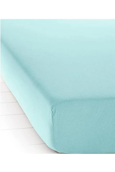 Evony Altın Karma Jersey Penye Pamuklu 100x200 Cm Tek Kişilik Lastikli Çarşaf Açık Yeşil - 6