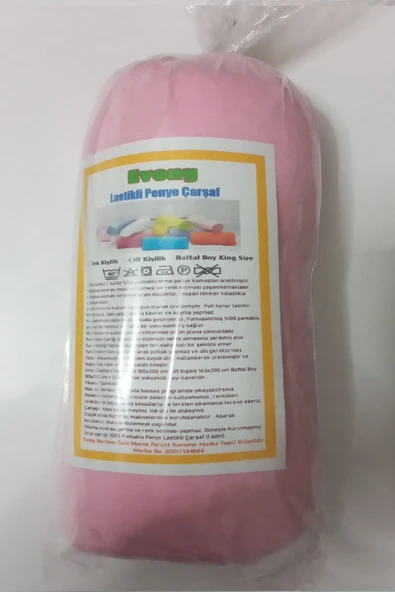 Evony Lastikli Pamuk Penye Çarşaf Pembe 180x200 Cm - 4