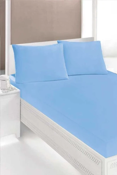 Altın Karma Çift Kişilik Ince Penye Lastikli Çarşaf 150x200 Cm 2 Adet Yastık Kılıflı