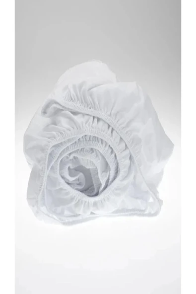 Altın Karma Penye Pamuklu 180x200 Cm Çift Kişilik Lastikli Çarşaf Ekru - 4