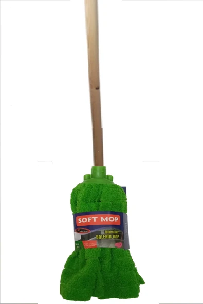 SOFT Mop Mikrofiber Havlu Paspas Mop Ucu Ahşap Sapı Takım - Resim 4