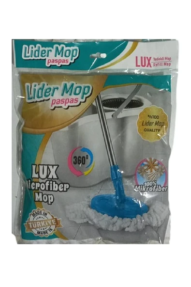 Lider Mikrofiber Yuvarlak Mop Paspas Lux Yedek Ucu 2 Adet - Resim 4