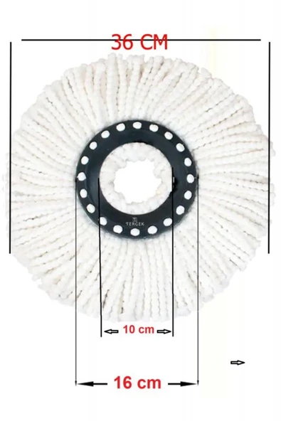 Lider Mikrofiber Yuvarlak Mop Paspas Vileda Ucu 2 Adet - 4