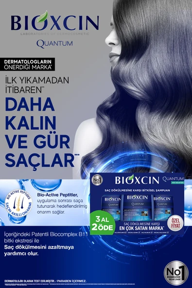 BİOXCİN Quantum Şampuan 3 Al 2 Öde Yağlı Saçlar Için 3x300 Ml - Ince Telli Saçlar Için Dökülme Şampuanı - 7