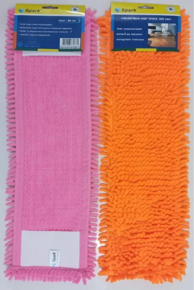 Spark 2 Adet Spark Makarna Mop Ucu Mikrofiber Paspas Yedeği 60 Cm - 3