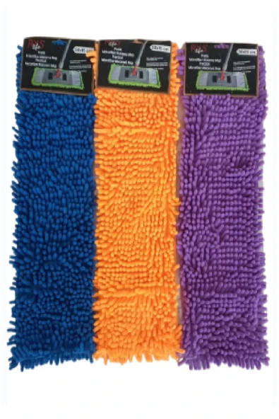 RYS LİFE Rys Life 2 Adet Nemli Ve Kuru Makarna Mop Ucu Mikrofiber Paspas Yedeği 50 Cm