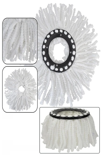 Lider 3 Adet 360° Döner Yuvarlak Mikrofiber Mop Paspas Yedek Ucu - 3