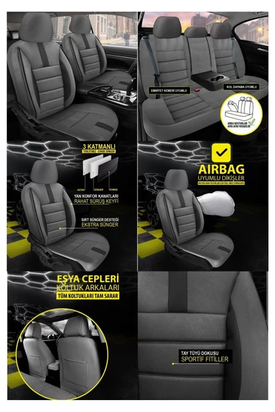 Volvo Xc60 Koltuk Kılıfı Oniks Füme - Resim 2