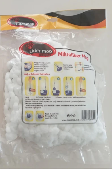 Lider 5 Adet 360° Döner Yuvarlak Mikrofiber Mop Paspas Yedek Ucu - 4