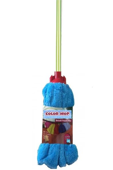Color Mop Havlu Paspas Mop Ucu Ve Plastik Kaplama Saplı