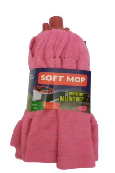 SOFT Mop Mikrofiber Havlu Paspas Mop Ucu Ahşap Sapı Takım - 3