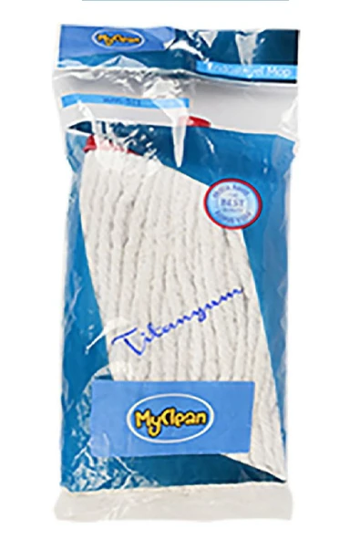 MyClean 3 Adet Pamuklu Islak Ipli Uzun Mop Paspas Başlığı Püskül Coton