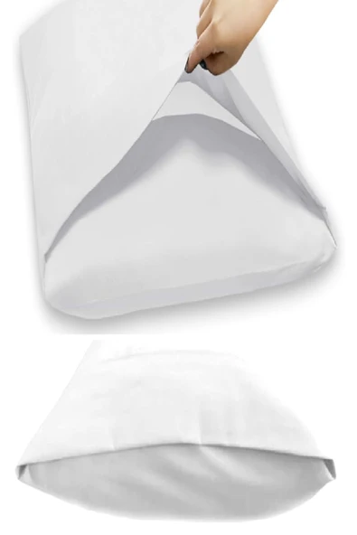 Bebesi 2 Adet Pamuklu Yastık Kılıfı 50x70 cm Fermuarsız Beyaz - 2
