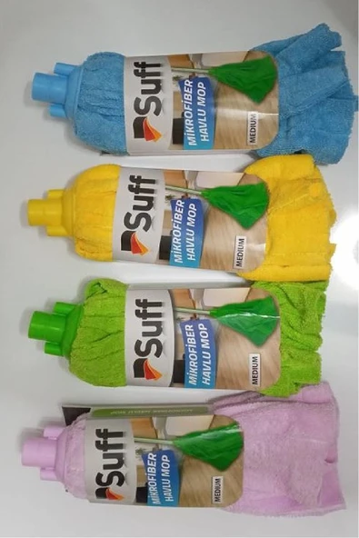 Suff 3 Adet Medium Mikrofiber Havlu Vileda Tipi Paspas Mop Yedek Ucu - 5