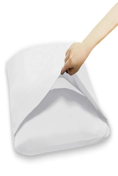 Bebesi 2 Adet Pamuklu Yastık Kılıfı 50x70 cm Fermuarsız Beyaz