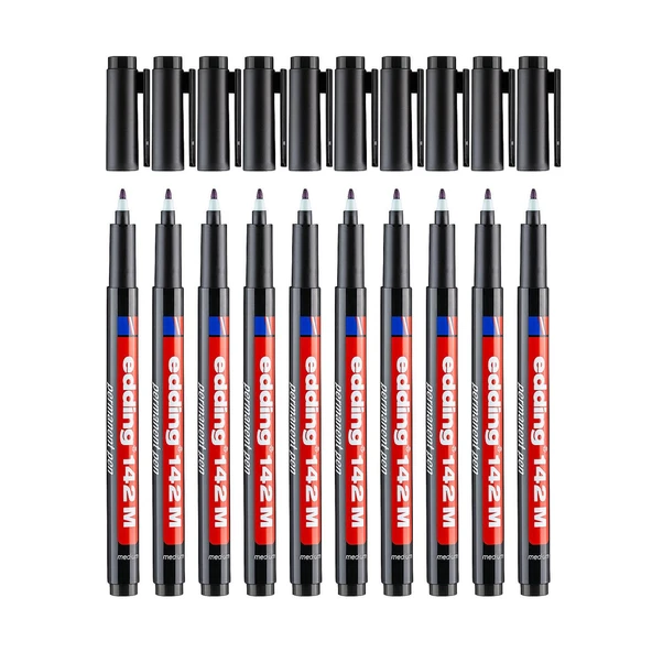 Edding 142 M Permanent Asetat Kalemi 1.0 mm Siyah 10 Adet