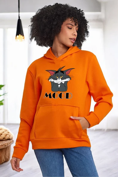 Mood Baskılı Unisex Oversize Sweatshirt - Resim 7