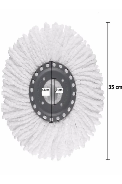 Lider 5 Adet 360° Döner Yuvarlak Mikrofiber Mop Paspas Yedek Ucu