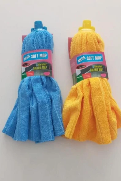 SOFT Mega 2 Adet Mega Mikrofiber Havlu Vileda Paspas Mop Xl Yedek Ucu