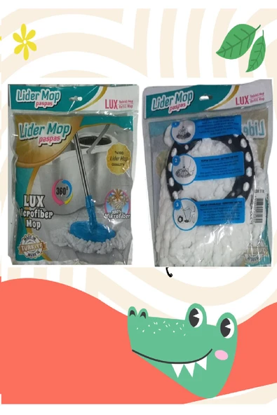 Lider Mikrofiber Yuvarlak Mop Paspas Lux Yedek Ucu 2 Adet - Resim 3