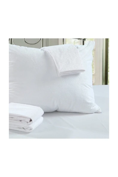 Evony 2 Adet %100 Pamuk Beyaz Yastık Sıvı Geçirmez Yastık Koruyucu Alezi - 2