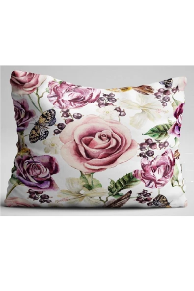 Bebesi 10 Adet Gül Desenli Yastık Kılıfı 50x70 Cm Fermuarlı