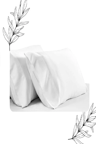 mycey 6 Adet Pamuklu Yastık Kılıfı Fermuarsız Beyaz 50x70 Cm - 3