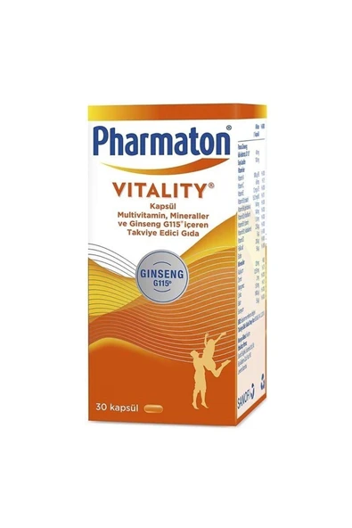 PHARMATON Vitality 30 Tablet - Ginseng G115, Multivitamin Ve Mineraller 8683060010190