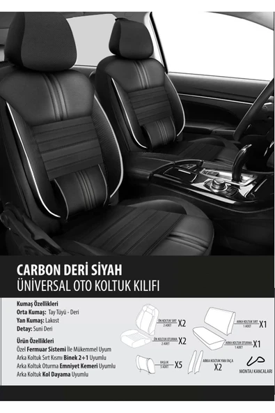 Dodge Nitro Koltuk Kılıfı Carbon Deri Siyah - 1